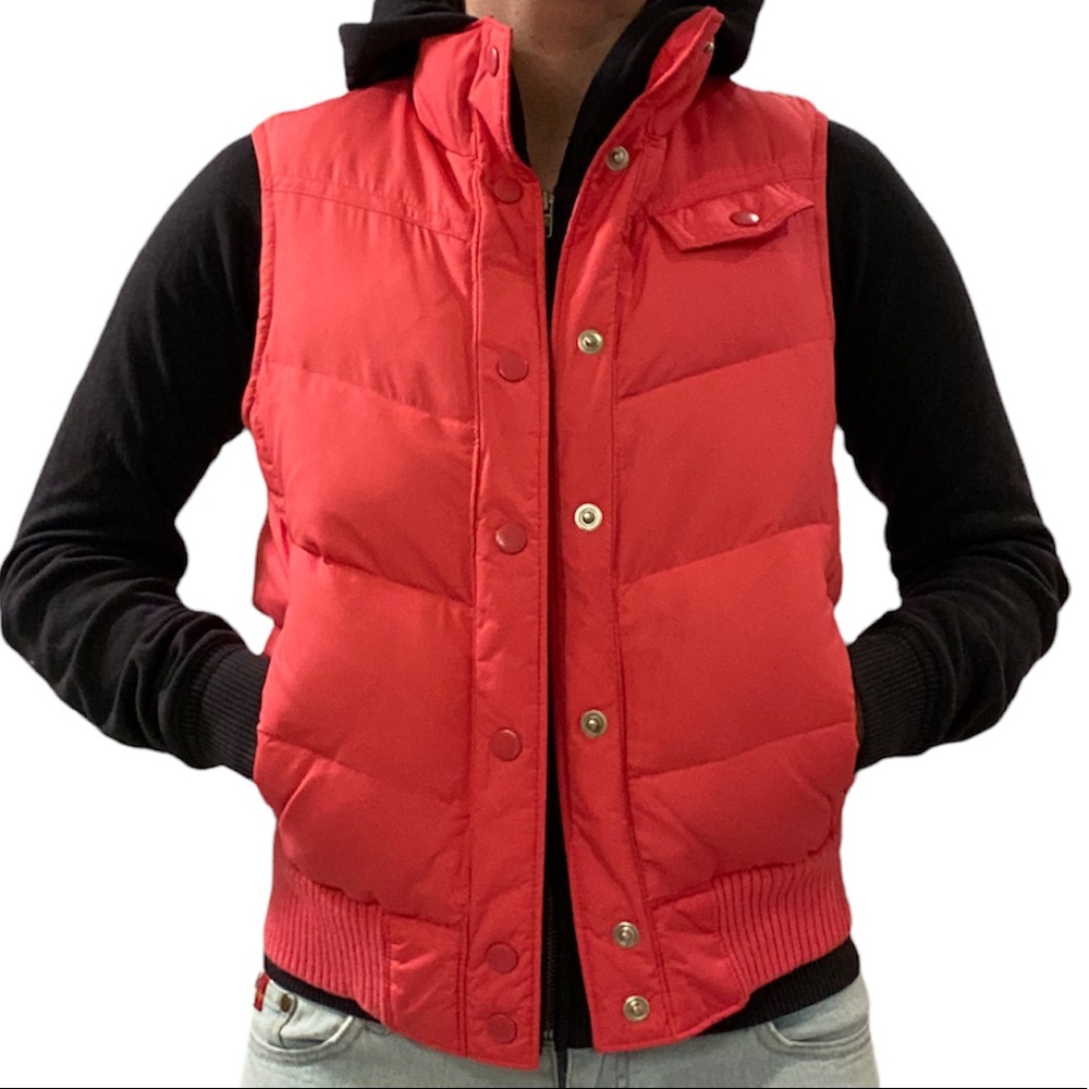 GAP feather down vest pink color size xs